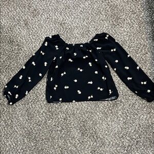 SO Black Floral Kids Blouse